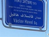 Nmst Vclava Havla ve tetm nejvtm izraelskm mst Haifa. Na snmku je...