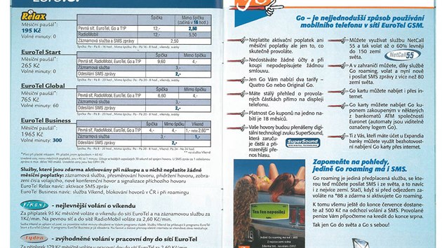 Nabdkov katalog Eurotel, ervenec 2000