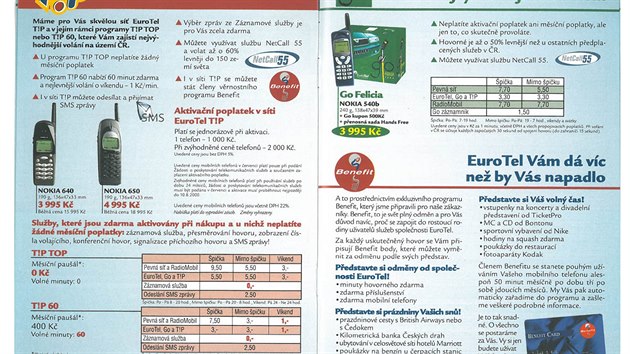 Nabdkov katalog Eurotel, ervenec 2000