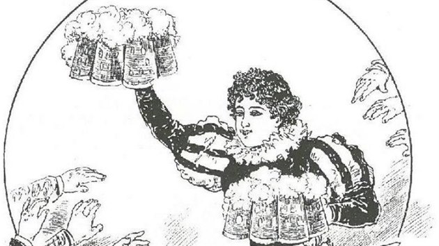 Ilustrace z knihy Karla Altmana Praha u piva