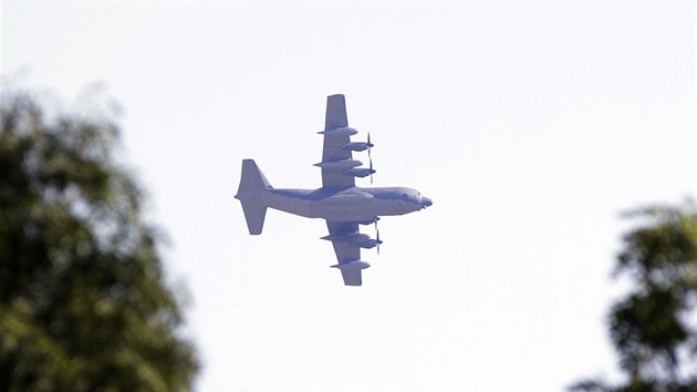 Americk letoun pro speciln operace MC-130J Commando II. odvozen od legendrnho stroje C-130 Hercules pilet v rmci cvien Eagle 2015 na letit v Perov-Bochoi.