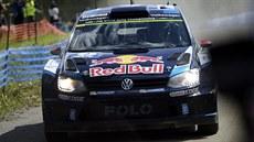 Finská posádka Jari-Matti Latvala, Miikka Anttila ve svém volkswagenu při... Finská posádka Jari-Matti Latvala, Miikka Anttila ve svém volkswagenu při...