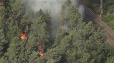 Požár lesa u Brandýsa nad Labem Požár lesa u Brandýsa nad Labem