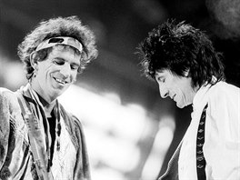 Koncert skupiny Rolling Stones v Praze 18. srpna 1990 (Keith Richards a Ronnie...