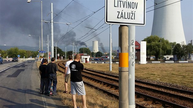 Por v chemice firmy Unipetrol v Zlu (13. srpna 2015)