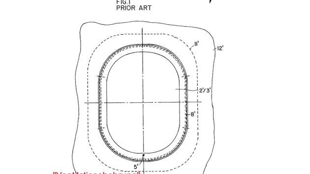 Nmeck patent (v kopii US Patent Office) spolenosti Airbus zmiuje ventilek (Ventilationsbohrung) u v roce 1996.