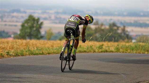 Ji Polnick  na trati zvren etapy Czech Cycling Tour