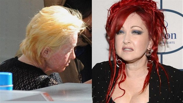 Cindy Lauper bez make-upu a nalen