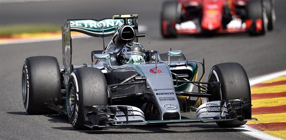 Nico Rosberg bhem tréninku na Velkou cenu Belgie
