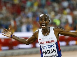 Britsk vytrvalec Mo Farah ovldl na MS atlet v Pekingu zvod na 10 000 metr.