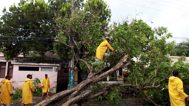 Tropick boue Erika zashla metropoli Dominiknsk republiky Santo Domingo (29. 8. 2015).