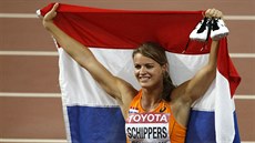 Nizozemská sprinterka Dafne Schippersová po triumfu na mistrovství svta v Pekingu. 