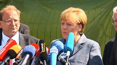 Kancléka Merkelová v Heidenau.