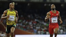 VYPUŠTĚNÝ ZÁVĚR. Asafa Powell a Tyson Gay v semifinále stovky na MS v Pekingu. VYPUŠTĚNÝ ZÁVĚR. Asafa Powell a Tyson Gay v semifinále stovky na MS v Pekingu.