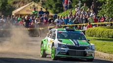 Jan Kopecký se spolujezdcem Pavlem Dreslerem v kvalifikaci Barum Rally Jan Kopecký se spolujezdcem Pavlem Dreslerem v kvalifikaci Barum Rally
