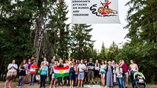 Protest iniciativy proti Islámskému státu ped tureckou ambasádou (26. 8. 2016).