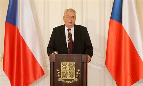 Prezident Milo Zeman pi mimoádné tiskové konferenci na Praském hrad (31....