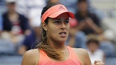 Srbská tenistka Ana Ivanoviová se raduje z povedené výmny v 1. kole US Open.