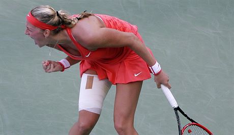 NAHECOVAN. Petra Kvitov ve tvrtfinle US Open.
