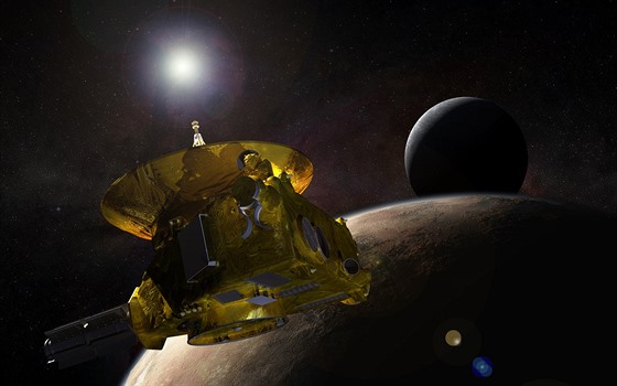 Sonda New Horizons u Pluta v pedstav ilustrátora NASA