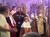 Natáčení záběrů z filmu o Karlu IV. v třebíčské bazilice. V Třebíči vznikaly... Natáčení záběrů z filmu o Karlu IV. v třebíčské bazilice. V Třebíči vznikaly...