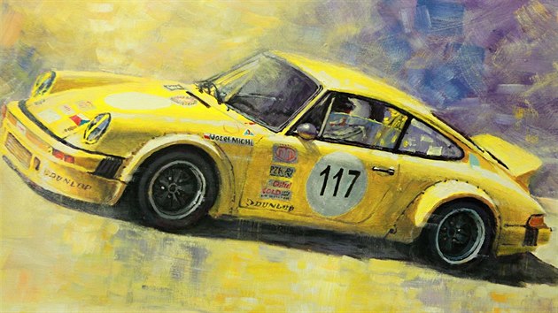 Z vstavy obraz sportovnch voz Porsche Art ukrajinskho vtvarnka Yuriye Shevchuka.