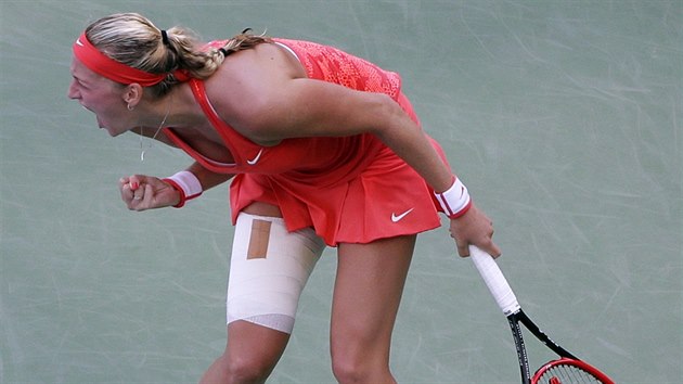 NAHECOVAN. Petra Kvitov ve tvrtfinle US Open.
