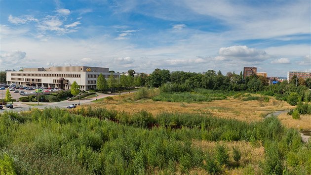 Prostor u kongresovho centra Aldis v Hradci Krlov, kde SOB postav novou budovu.