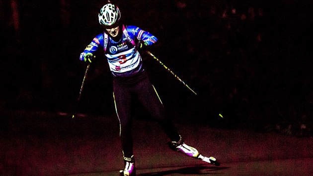 Veronika Vtkov na eskm biatlonovm ampiontu na kolekovch lych.