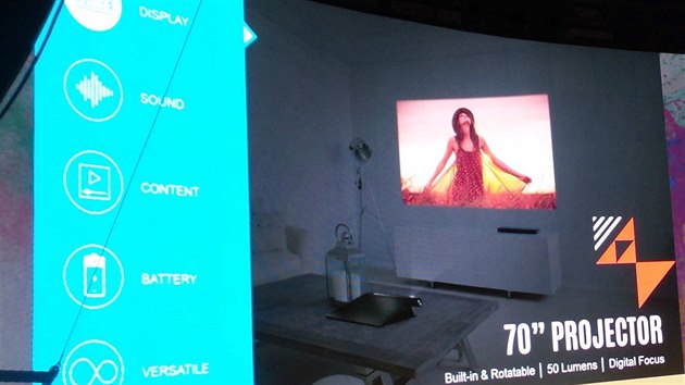 Yoga 3 Pro s pikoprojektorem se svtivost 50 lm.
