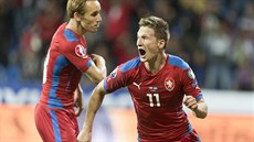 GÓLOVÁ RADOST. Český útočník Milan Škoda se raduje z jednoho ze svých dvou gólů... GÓLOVÁ RADOST. Český útočník Milan Škoda se raduje z jednoho ze svých dvou gólů...