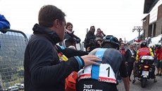 Chris Froome v cíli 11. etapy Vuelty Chris Froome v cíli 11. etapy Vuelty