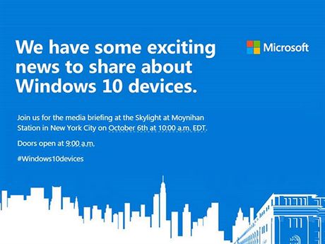 Microsoft pedstaví nové pístroje 6. íjna.