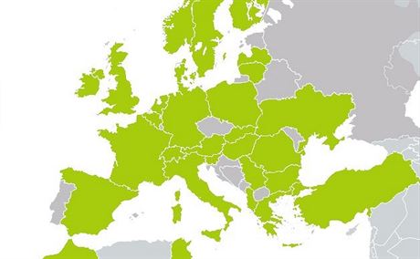 Mapa s informacemi o evropských státech