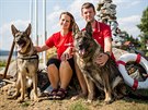 lenka Jihoeské záchranné brigády kynolog Kateina Sojková s pítelem a...