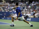 DYNAMIKA. Novak Djokovi po odehranm forhendu v semifinle US Open.