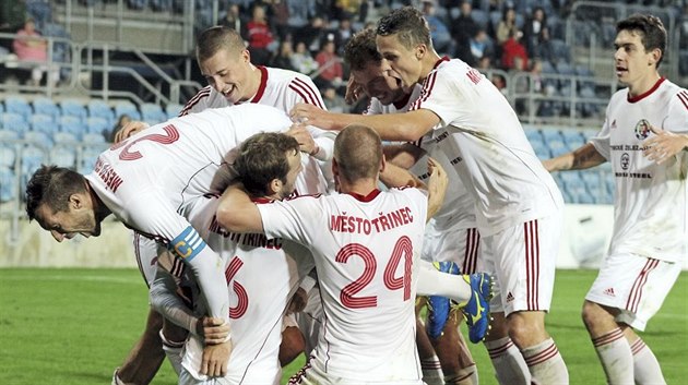 Gólová radost fotbalistů Třince Gólová radost fotbalistů Třince