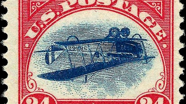 Inverted Jenny z roku 1918, prodána roku 2007 za 977 000 dolar.