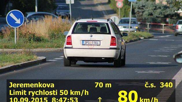 O 30 km/h poruil rychlost idi, kter projel po Jeremenkov ulici v Praze 4 osmdestkou.  Mili jsme i na dalch mstech v okol kol. (10.9.2015)