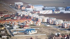 Na snímku Jesenice z roku 2009 je patrná překotná bytová a průmyslová výstavba... Na snímku Jesenice z roku 2009 je patrná překotná bytová a průmyslová výstavba...