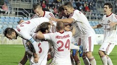 Gólová radost fotbalistů Třince Gólová radost fotbalistů Třince