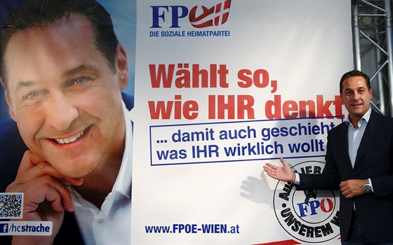 Pedseda Svobodné strany Rakouska (FPÖ) Heinz-Christian Strache (27. záí 2015)