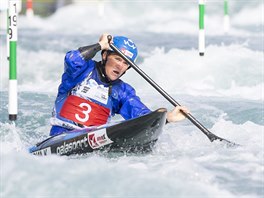Kateina Hokov na mistrovstv svta ve vodnm slalomu v Londn.