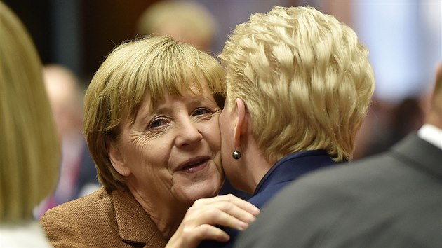 Nmeck kanclka Angela Merkelov na summitu k migran krizi v Bruselu (23. z 2015)
