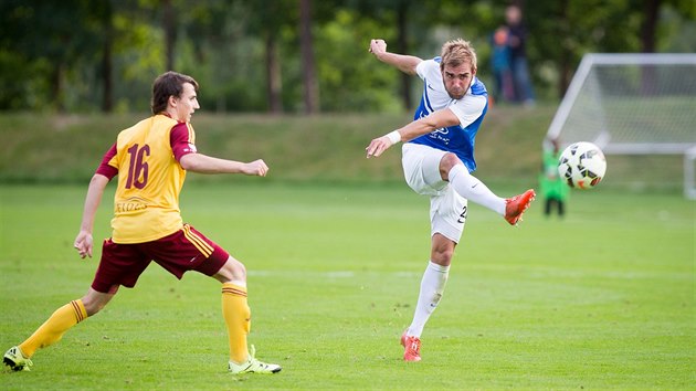 Martin Sladk z Tborska stl na branku Dukly.