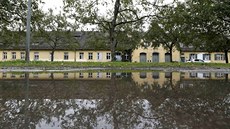 Přístavek bývalého koncentračního tábora v Dachau, který byl přestavěn na... Přístavek bývalého koncentračního tábora v Dachau, který byl přestavěn na...