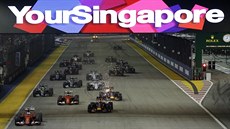 HUKOT NA STARTU. Sebastian Vettel vede ve Velké cen Singapuru formule 1.