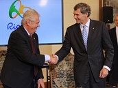 Prezident republiky Milo Zeman a pedseda eskho olympijskho vboru Ji...