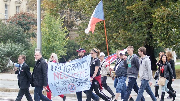 Nrodn Demokracie, demonstrace proti uprchlkm a EU (3.10.2015)