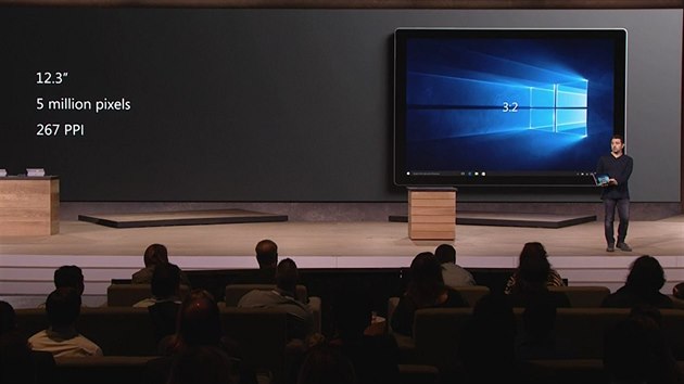 Displej tabletu Microsoft Surface Pro 4 m 5 milion zobrazovacch bod.